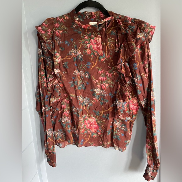 DOEN Floral Tie Geranium Top - Picture 2 of 6